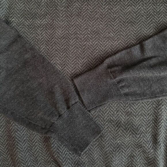 Linea Rosso Signature Gray Herringbone Pull Over Sweater Size L - Picture 7 of 10